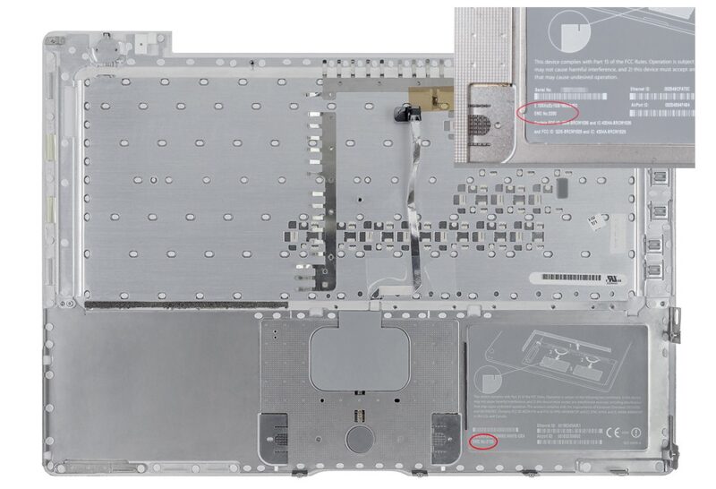 MacBook Pro EMC Number location battery compartment