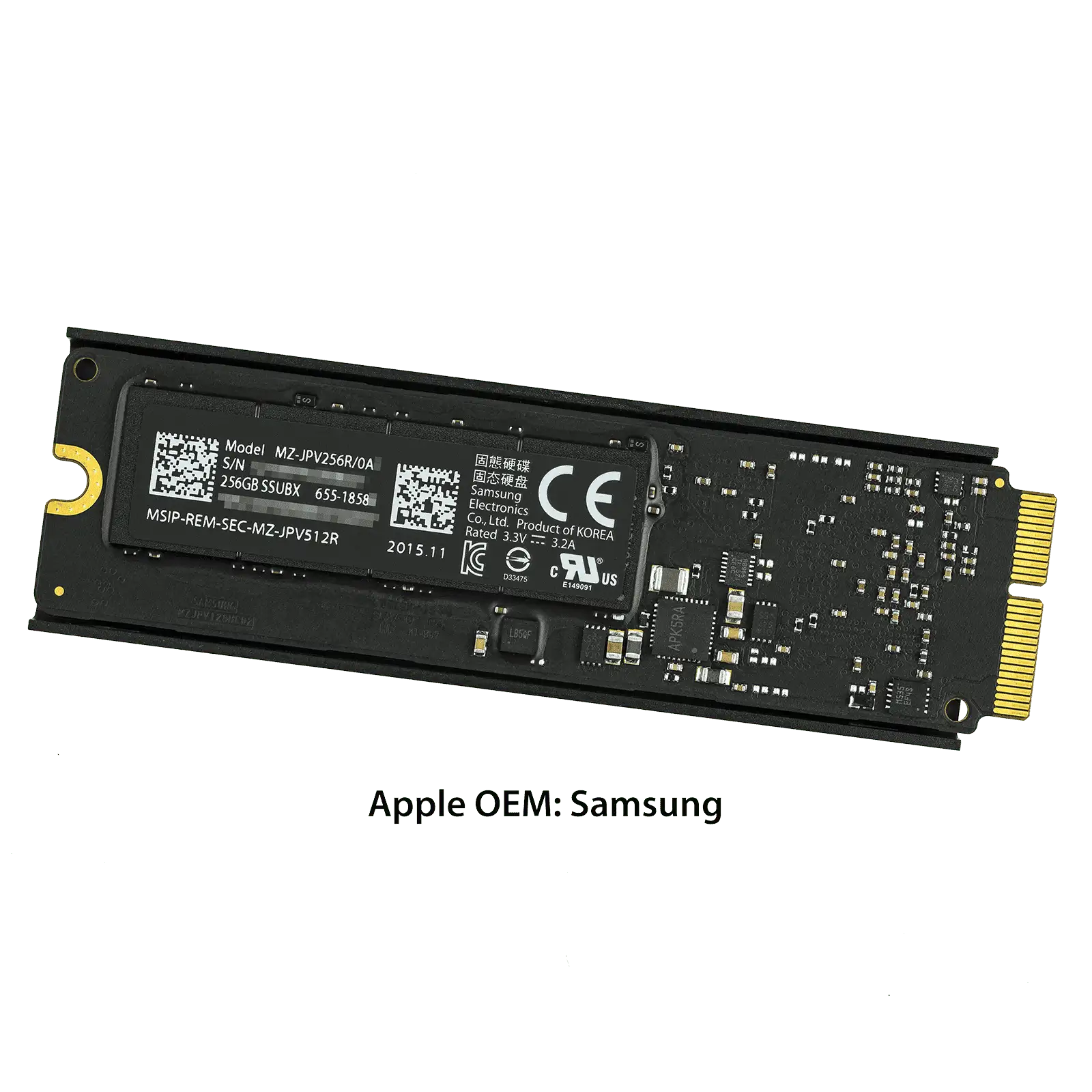 MacBook Pro A1481 256GB SSD with Heatsink Front
