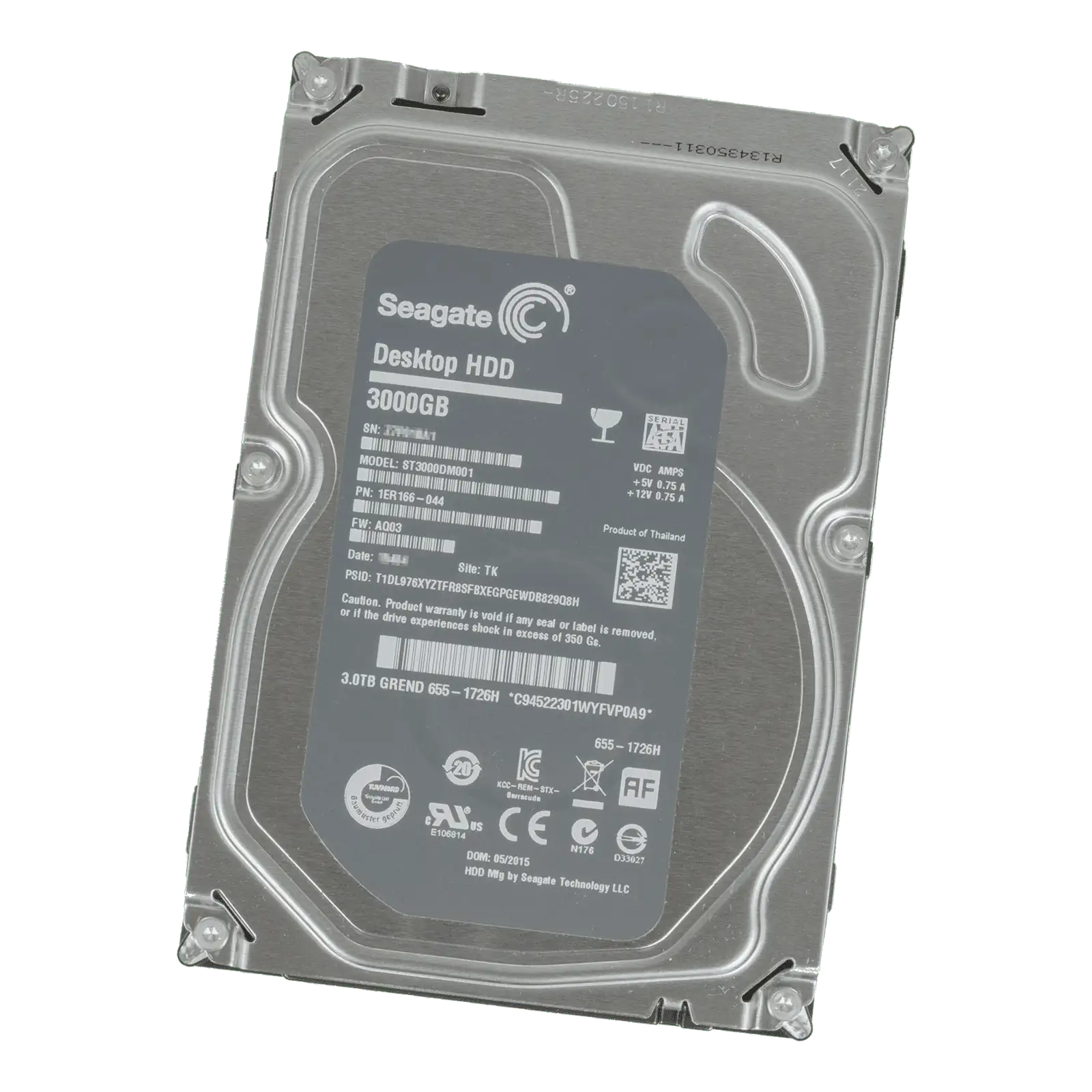 Seagate 3TB SATA Hard Drive 655-1726 for Apple iMac 27" Front