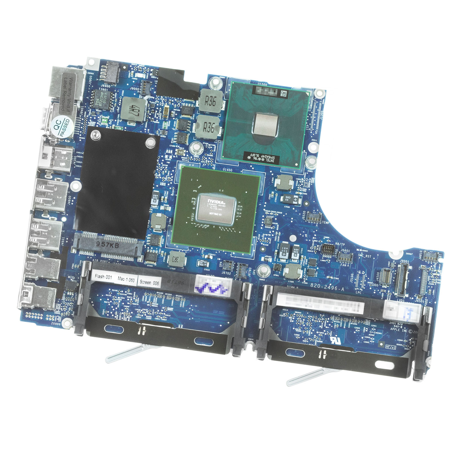 MacBook 13" A1181 2009 Logic Board Underside View