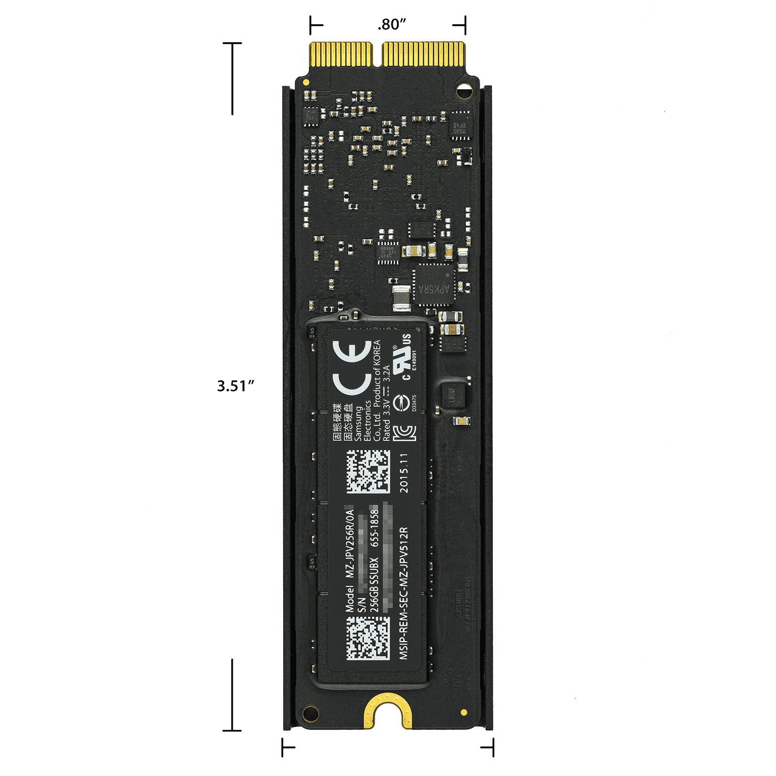 661-02069) 256GB SSD w/ Heatsink - Mac Pro A1481 (2013)