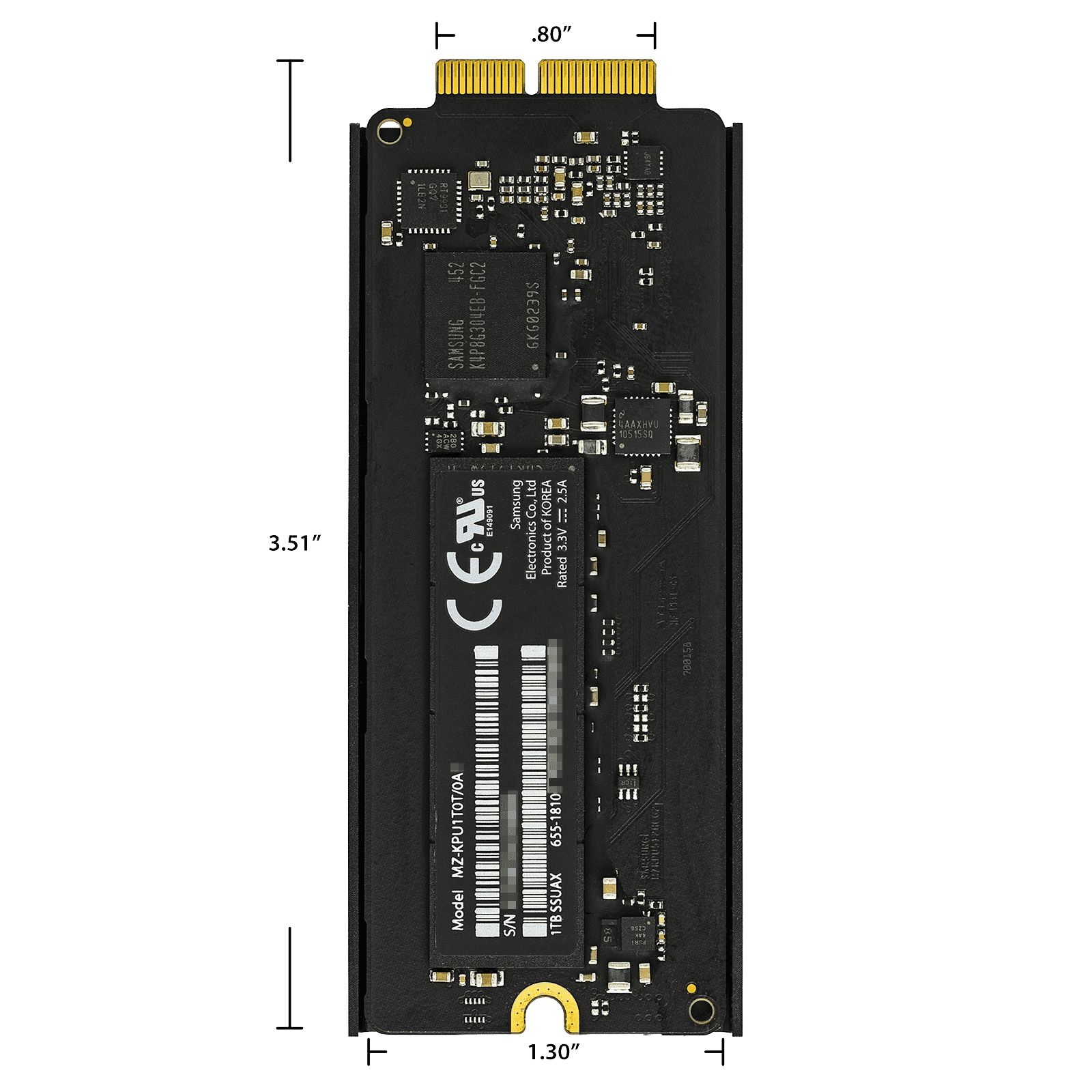 661-7540) 1TB SSD w/ Heatsink - Mac Pro A1481 (2013)